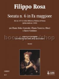 Sonata No. 6 in F Major for Treble Recorder (Flute, Oboe) & Continuo (score & parts)