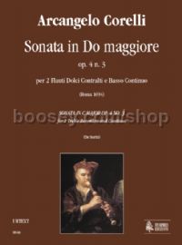 Sonata in C Major Op. 4 No. 3 for 2 Treble Recorders & Continuo (score & parts)