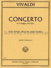 Konzert F-Dur (3 Violins & Piano)