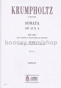 Sonata Op. 12 No. 4 for Harp (with Violin & Cello ad lib.) (score & parts)