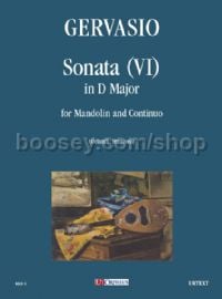 Sonata (VI) in D Major for Mandolin & Continuo (score & parts)
