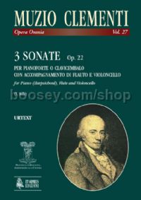 3 Sonatas Op. 22 for Piano (Harpsichord), Flute (Violin) & Cello (score & parts)