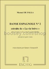 Danse Espagnole No. 2 (from La Vie brève) - piano 4-hands
