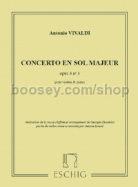 Concerto en Sol Majeur Opus 3, N 3 (Violin & Piano)