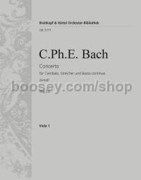 Harpsichord Concerto in D minor Wq 23 - viola part