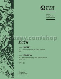 Harpsichord Concerto in C major BWV 1061 - harpsichord 1 solo part
