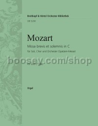 Missa brevis in C major K. 220 (196b) - basso continuo (organ) part