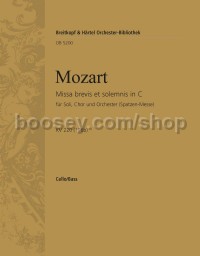Missa brevis in C major K. 220 (196b) - cello/double bass part