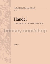 Organ Concerto in F major, No. 16, HWV305a - violin 2 part