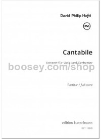 Cantabile - Konzert für Viola und Orchester (Score)