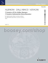 Three Sonatas of the Italian Baroque for treble recorder & basso continuo