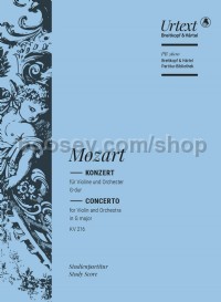 Violin Concerto [No. 3] in G major K. 216 (Study Score)