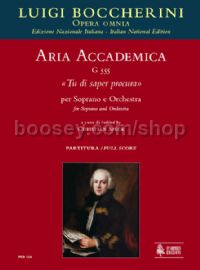Aria accademica G 555 “Tu di saper procura” for Soprano & Orchestra (score)