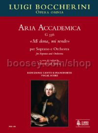 Aria Accademica G 556 “Mi dona, mi rende” for Soprano & Orchestra (vocal score)