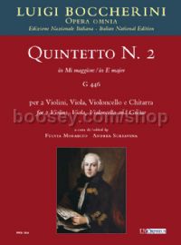 Quintet No. 2 in E major (G 446) for 2 Violins, Viola, Cello & Guitar (score)