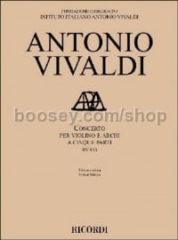 Concerto per violino e archi a cinque parti RV 813 (Score)