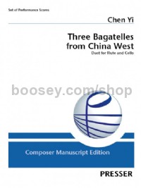 Three Bagatelles from China West (2 x Flute & Cello Scores)