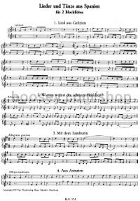 Songs and Dances from Spain (2 Recorders) - Digital Sheet Music