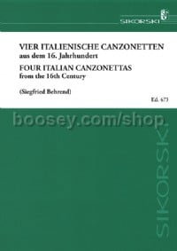 4 italienische Canzonetten aus dem 16. Jahrhundert