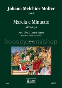 Marcia & Minuetto MWV Anh. 3-4 for 2 Oboes, 2 Horns & Bassoon (score & parts)