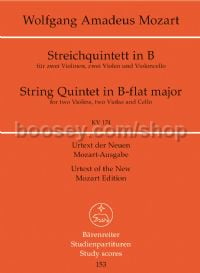 String Quintet B Flat Maj K 174 (urtext)