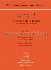 Concerto For Piano No 16 In D (k 451) (urtext) - Score