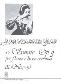 12 Sonatas Op. 3, Vol. III: Nos. 7-9 for flute & piano