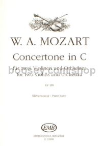 Concertone in C, K.190 for 2 violins & piano