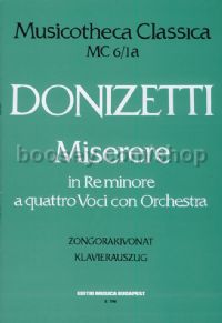 Miserere in Re minore - 4 voices & piano reduction (vocal score)